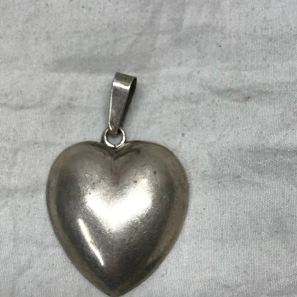 Vintage Taxco Mexico Sterling Silver 925 Heart  Pendant TA-68 - Picture 6 of 6